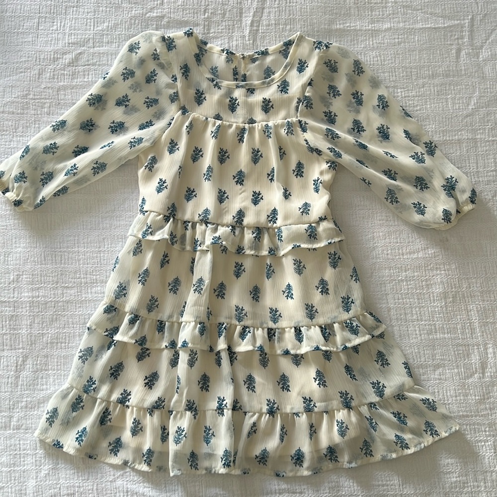 Cream and blue floral dress